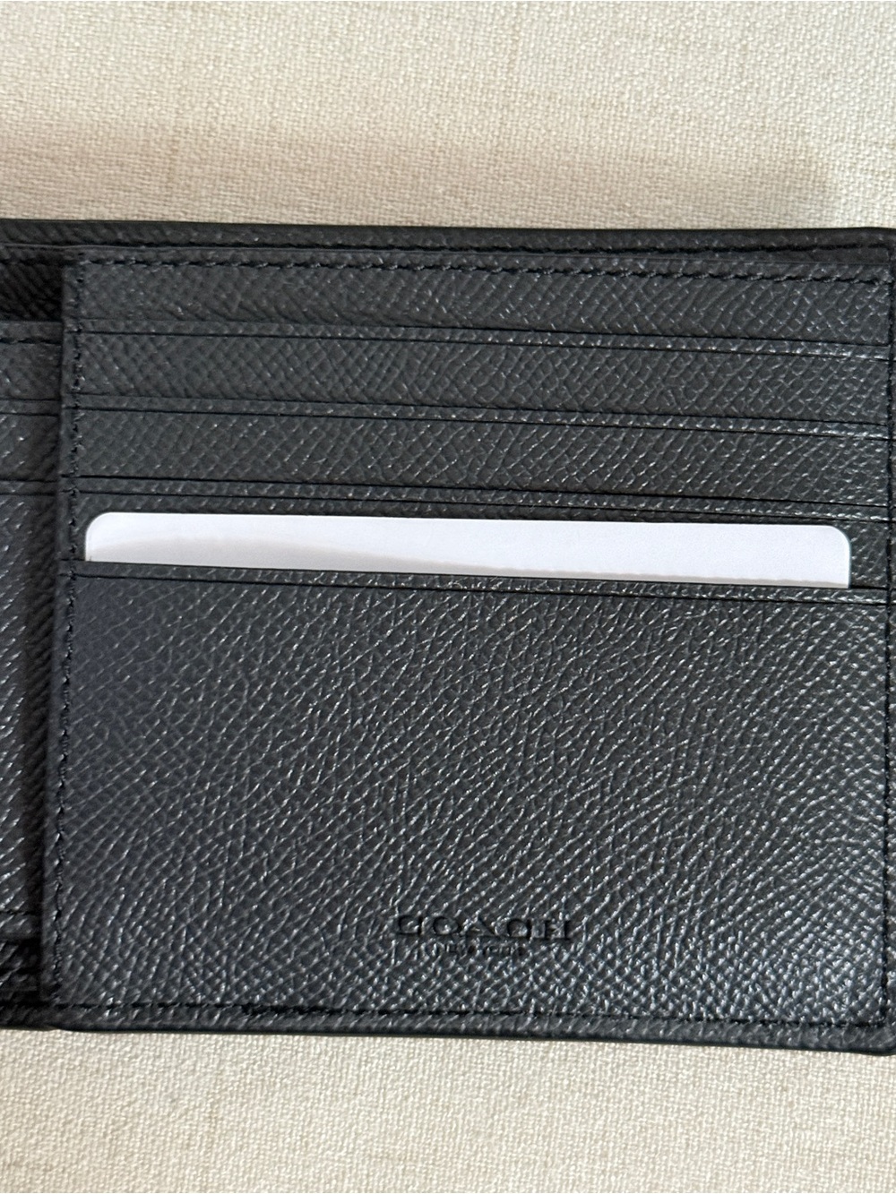 Coach Black Textured Leather Bi-Fold Card & Key Holder - Picture 8 of 10